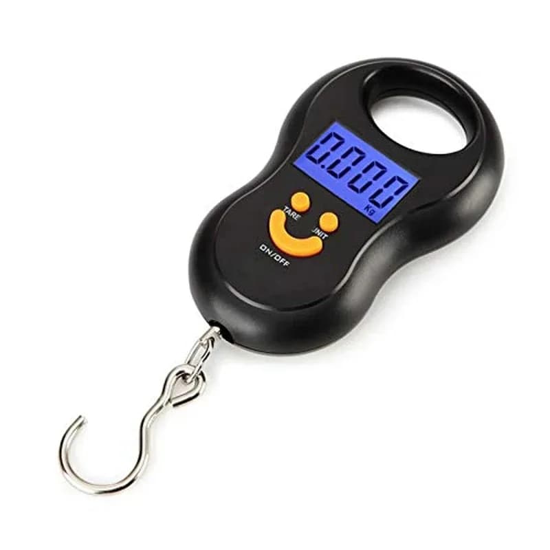 Bilancia Digitale Tascabile 50Kg 10g con Display LCD Retroilluminato, Multiuso per Cucina, Pesca, Bagagli