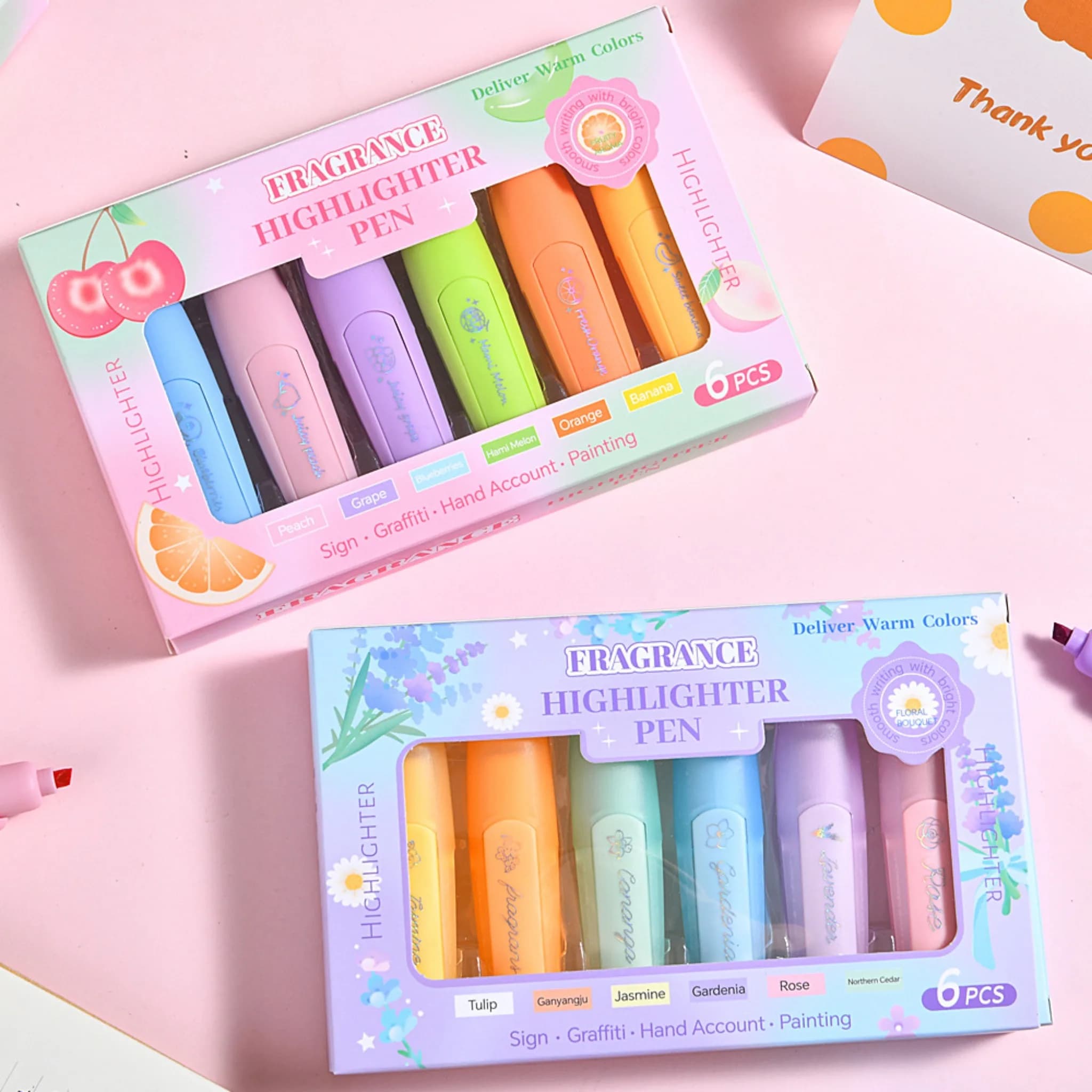 Scented Pocket Highlighter Markers,Retractable Anti‑Lost Cap High‑lighter Pens,Chisel Tip Student Marker for Note‑Taking,Key‑Poi