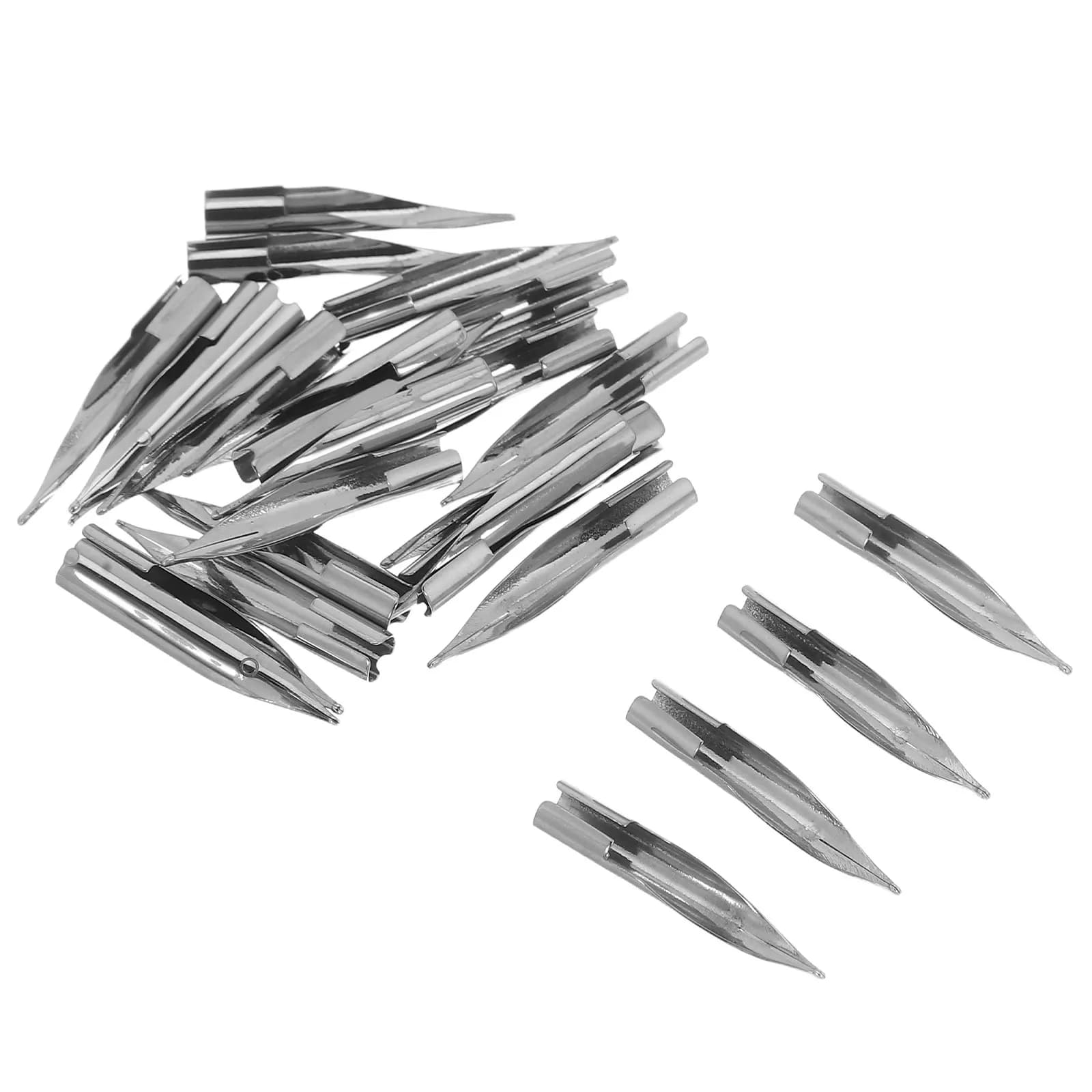 25pcs Steel Pen Nibs Replacement Tips 0.38 mm For Fountain Pens Smooth Writing Durable Compatible With Pens For School Drawing