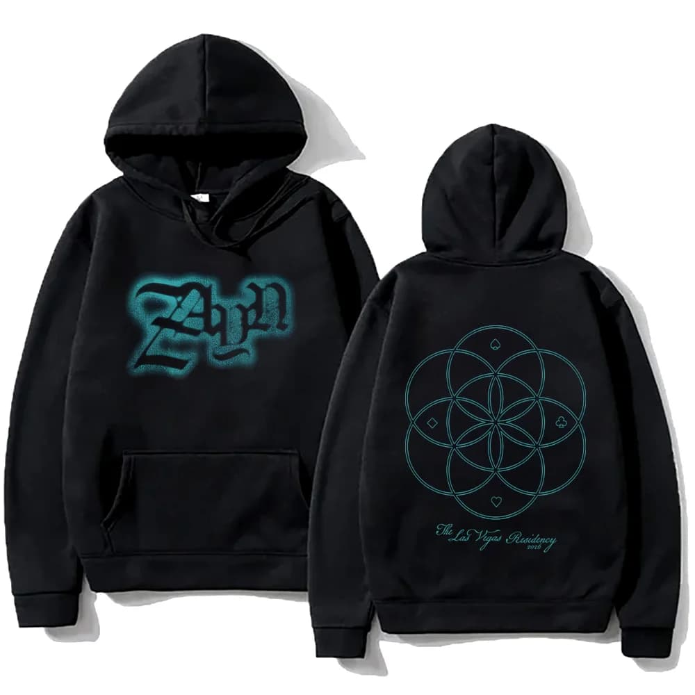 Zayn Malik Vegas Felpa con cappuccio per aerografo Zayn Felpa con cappuccio grafica da uomo Y2K Manica lunga Streetwear Moda Donna Abbigliamento casual Pullover larghi