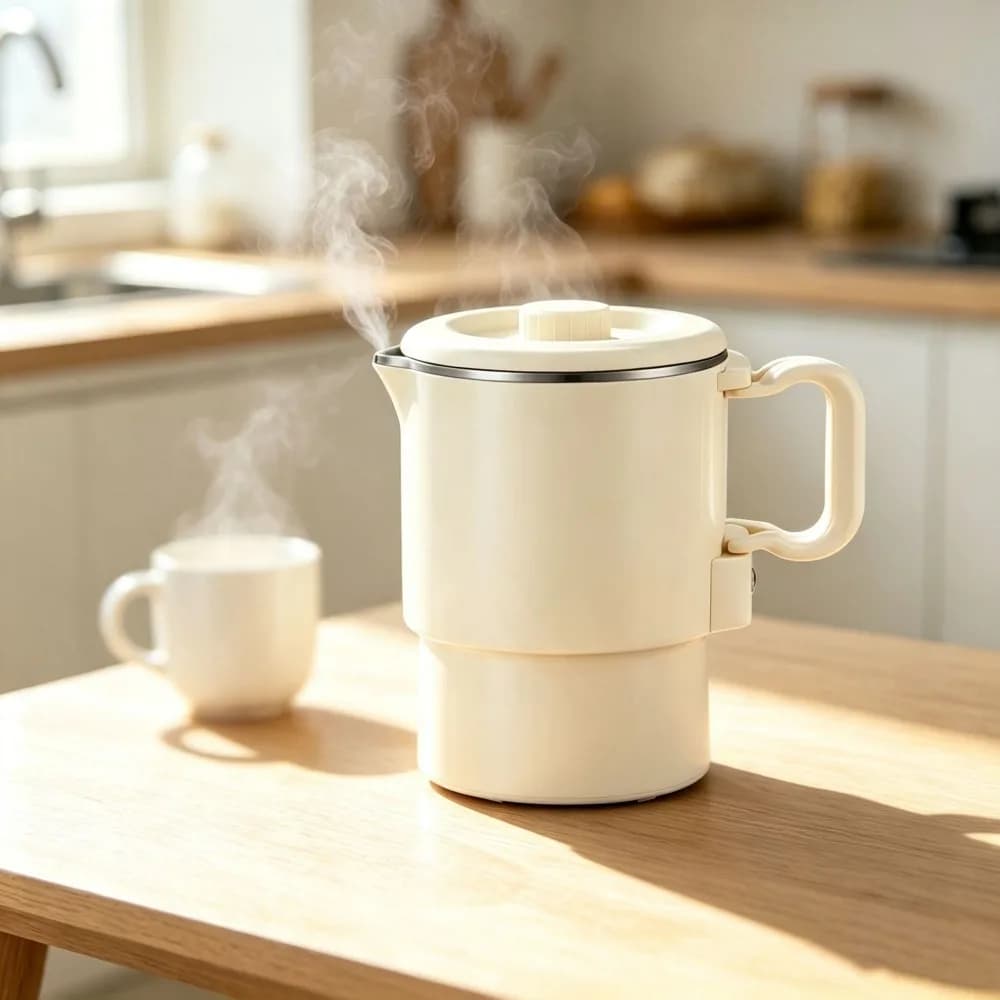 Stainless‑Steel Kettle Specially for Cross‑border Export, Portable 800ML Foldable Electric Kettle for Travel and Business Trips