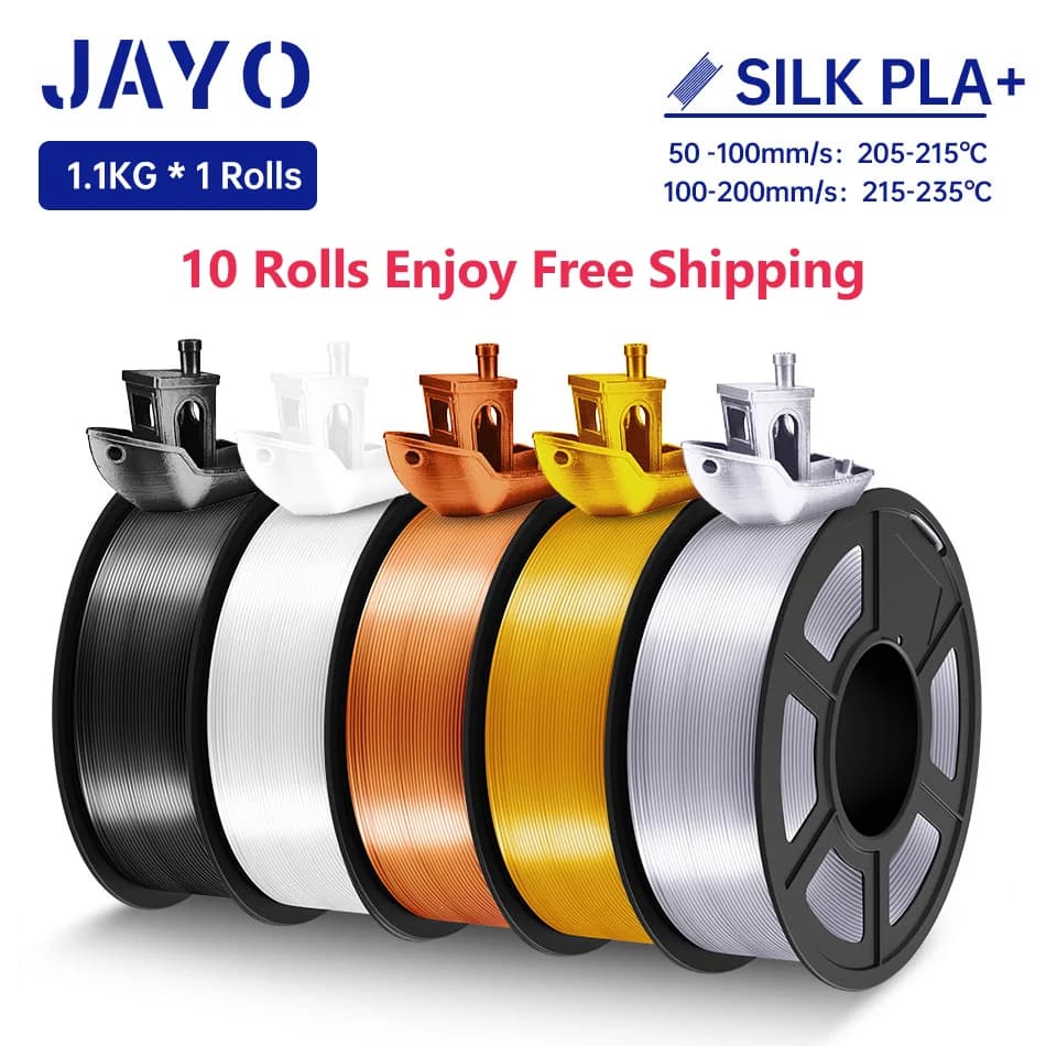 JAYO SILK PLA + Filamento 1.75mm SILK PLA Plus Filamento 1.1KG Liscio Setoso Superficie Lucida Filamento 3D Adatto per Stampanti FDM