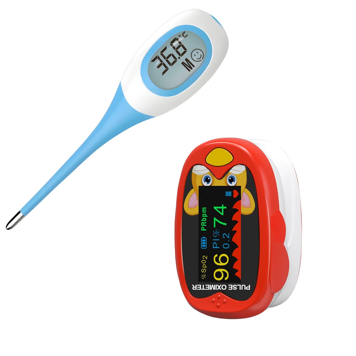 Non-Contact Infrared Laser Thermometer Finger Pulse Oximeter,Fast Temperature/Blood Oxygen/Pulse Rate Measurement