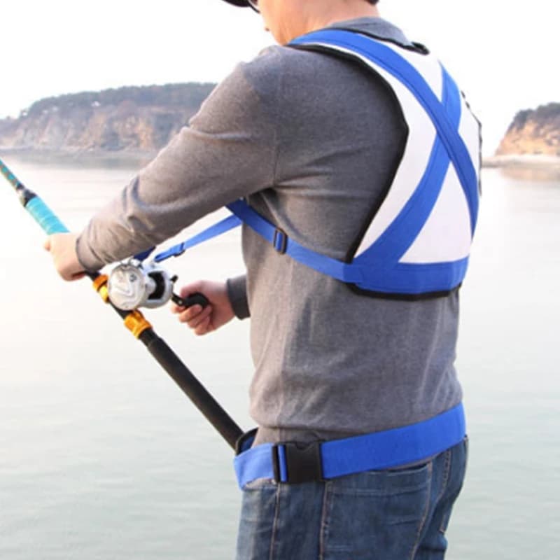 ABKG Pro Canna da pesca Gilet protettivo in vita Trolling Jigging Gilet da pesca Imbracatura per spalla regolabile Strumenti da pesca