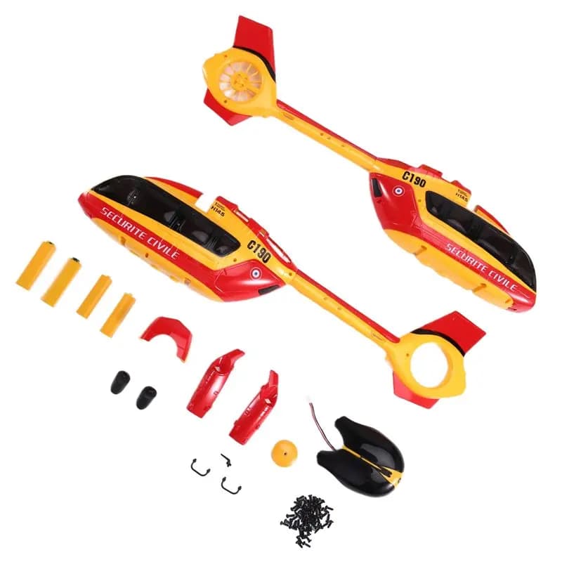A07I C190 Kit di montaggio involucro per parte di aggiornamento dell'elicottero RC - Versione gialla per modelli RC C190