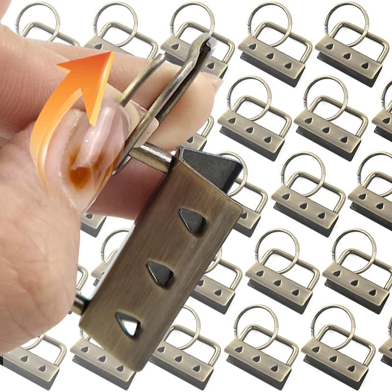20 pezzi portachiavi moschettone clip fibbia in metallo portachiavi coda clip snap pin pulsante diviso anello a molla uncinetto bang gancio tappo
