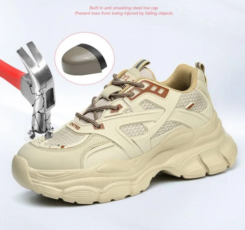 Scarpe antinfortunistiche leggere da donna con punta in acciaio, protezione antinfortunistica, scarpe antinfortunistiche anti-sfondamento e anti-pugnalata, suola morbida, piedi non stanchi