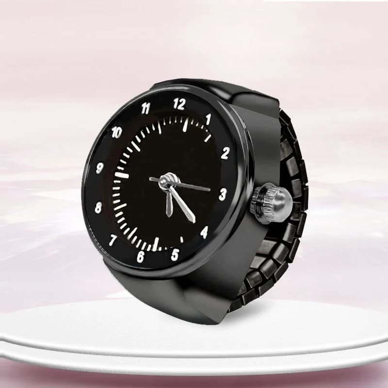 WLP Moda 2024 Orologio al quarzo digitale vintage Orologio Anello da dito Cinturino elastico regolabile Donna Uomo Coppie Anello creativo Gioielli