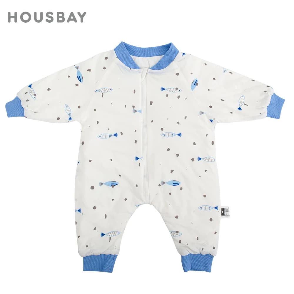 Children's sleeping bag 0-4 years Spring Autumn Soft cotton Simple sleeping bags printed with ocean fish Children's homewear