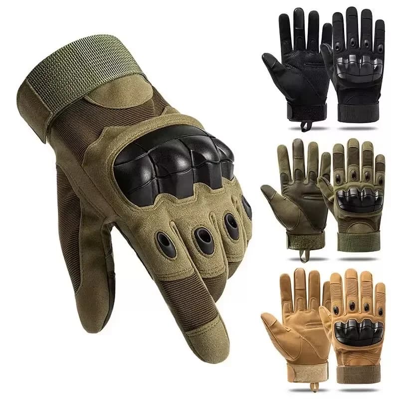 Full Finger Leather Gloves for Outdoor Hiking Hunting Sports Gym Training Riding Tactical Accessories OEM Size