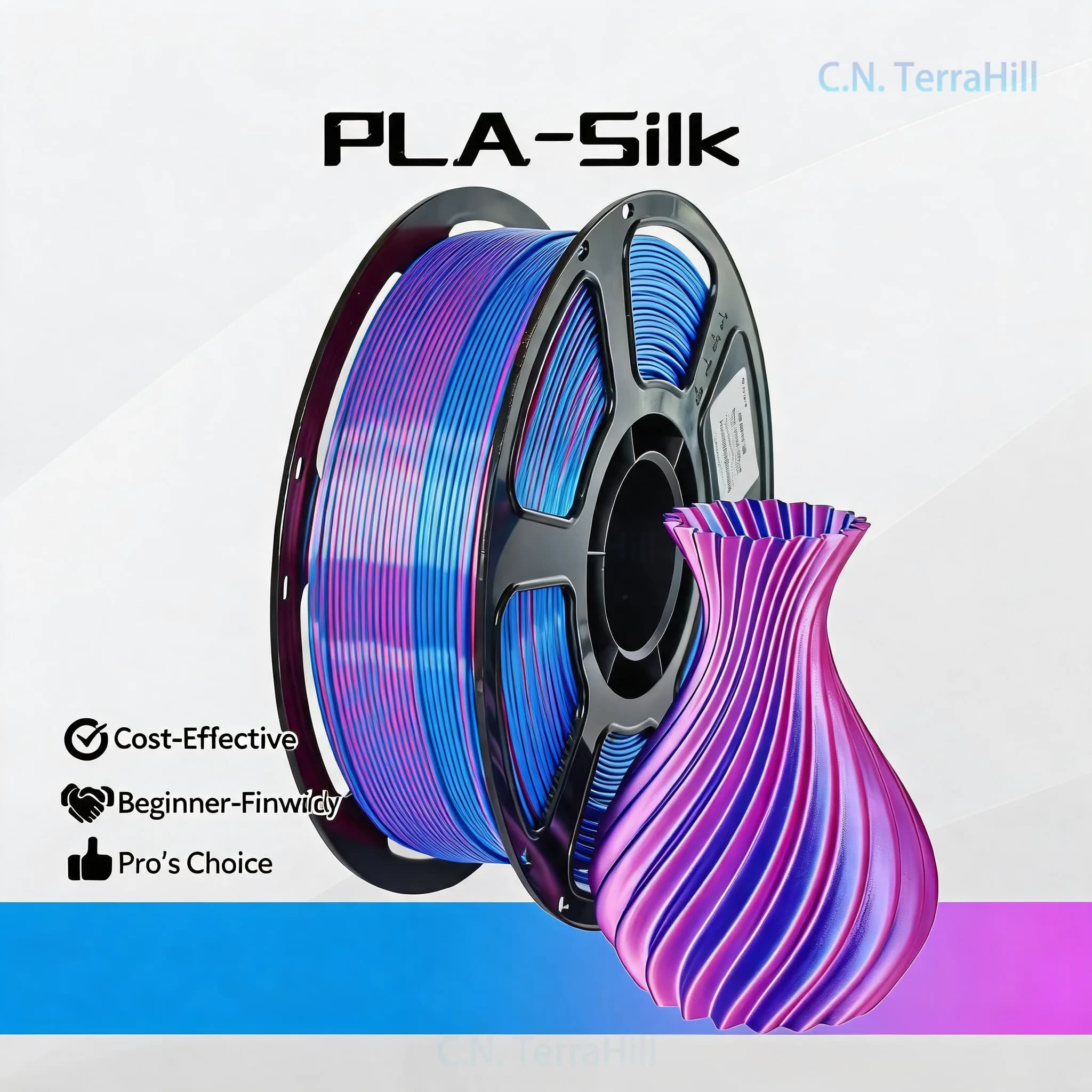 3D Printer Filament PLA Silk Dual Color Red Blue for Model Making Crafts