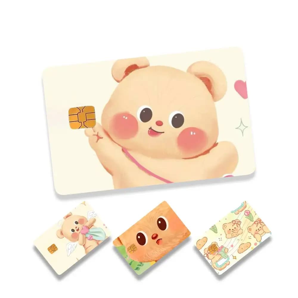 Adesivi Protettivi Impermeabili HD Luxury Butter Bread Bear per Carte di Credito, Bancarie e da Gioco