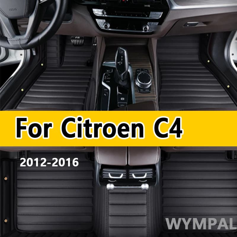 Tappetino per auto in pelle artificiale personalizzato di lusso per Citroen C4 2012 2013 2014 2015 2016 Proteggi gli accessori interni del veicolo