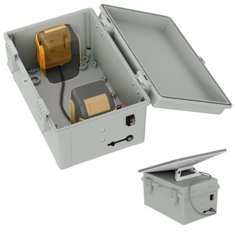 Adattatore per batteria Starlink Mini Dual DeWalt con custodia, connettore DC femmina e interruttore di controllo, scatola di stoccaggio impermeabile IP66 per esterni