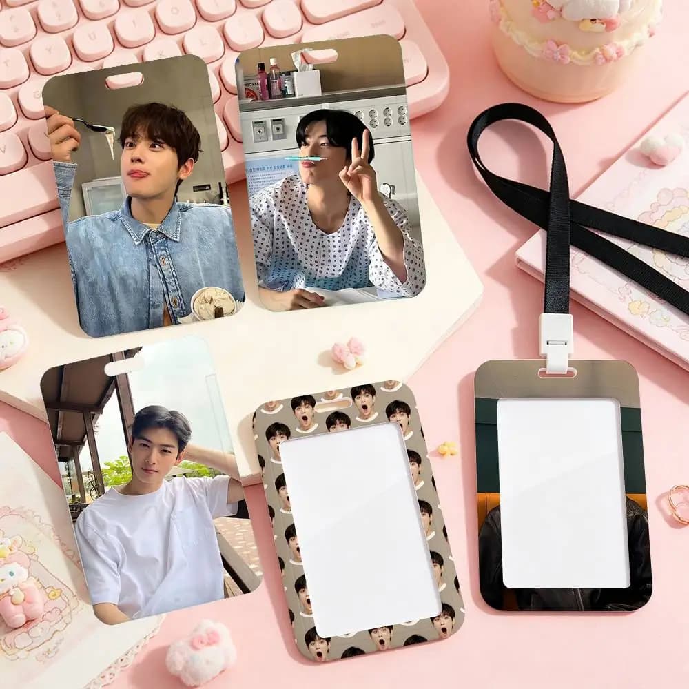 Cool C-Cha Eun-woo-S Employee ID Badge With Name Tag, Lanyard, High-end Work Badge, Card Holder, Student ID Badge