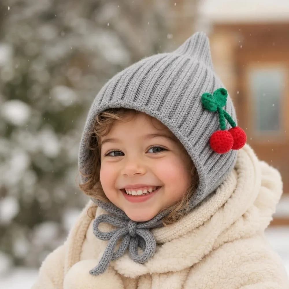 Fashion Warm Infant Winter Hat Soft Windproof Baby Hooded Hat Thick Ear Protection Beanie Cap