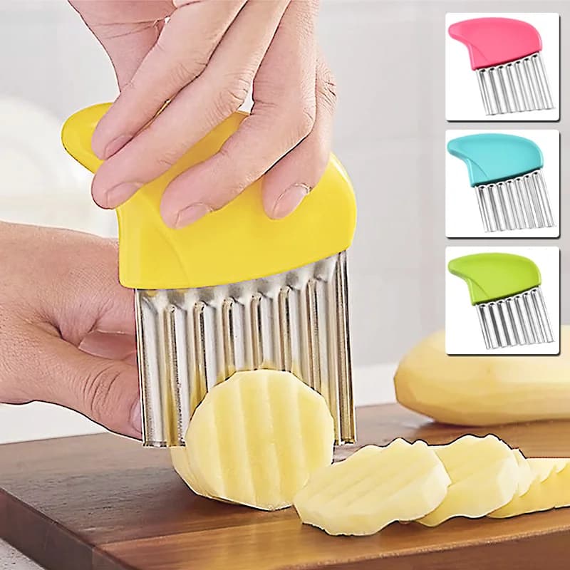 Affettatrice per patatine fritte Frutta verdura Coltello ondulato ondulato Patatine fritte Taglierina per patate Utensili da cucina Accessori Gadget Forniture