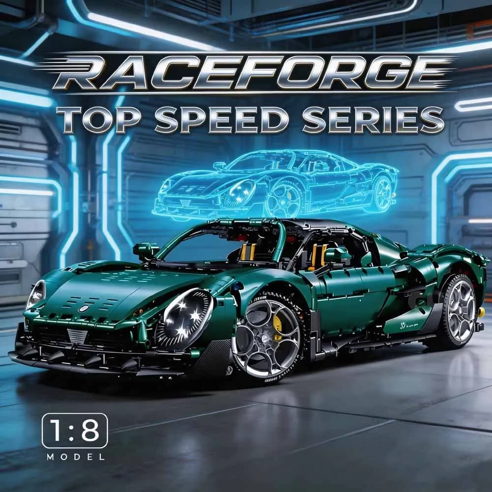 MOC 10621 1:8 Auto Sportiva Tecnica Romeo High-Tech, Blocchi da Costruzione, Puzzle MOC, Mattoncini, Modellini Giocattolo per Ragazzi, Set Regalo di Natale