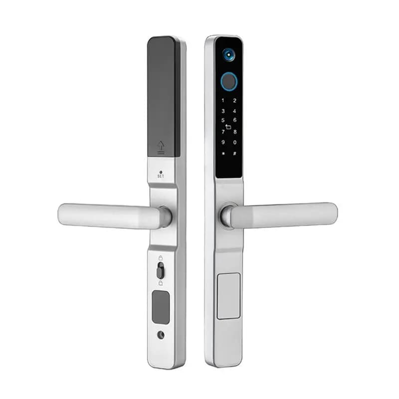 B27B Tuya Wifi Smart Door Lock With RFID Fingerprint Password Access Camera Sliding Security Peephole Doorbell 3585 Sliding
