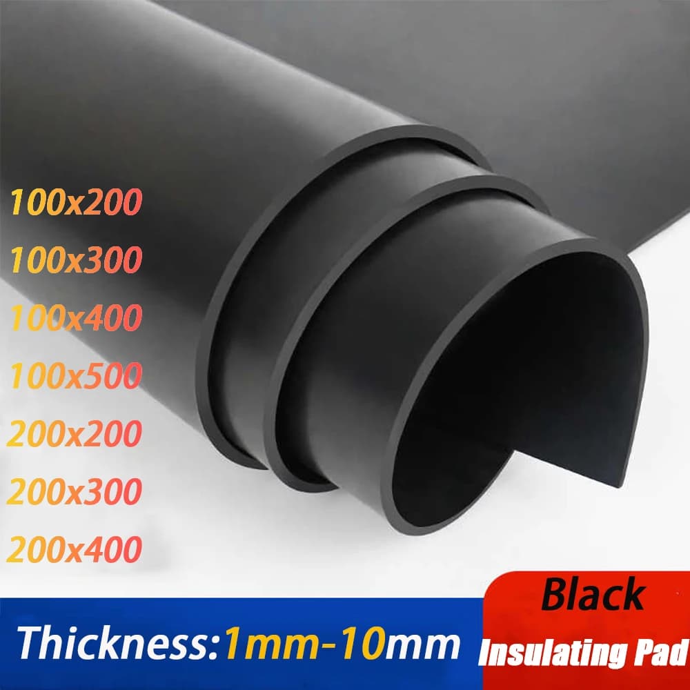 1Pc Thick 1-10mm Black Rubber Pad Oil-Resistant, Anti-Slip Rubber Plate, Black Insulating Pad, Shock-Absorbing Industrial Rubber