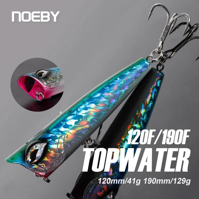 NOEBY Popper Richiamo di Pesca 12cm 41g 15cm 85g 19cm 129g Topwater Bubble Wobbler Esca Dura Artificiale Grande Gioco GT Richiamo di Pesca