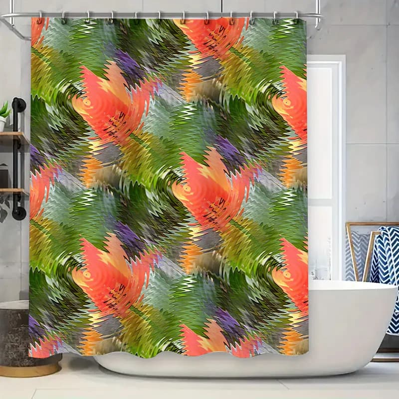 Tenda da doccia dai colori vivaci con design astratto moderno per l'arredamento del bagno Tessuto in poliestere impermeabile, perfetta idea regalo fo