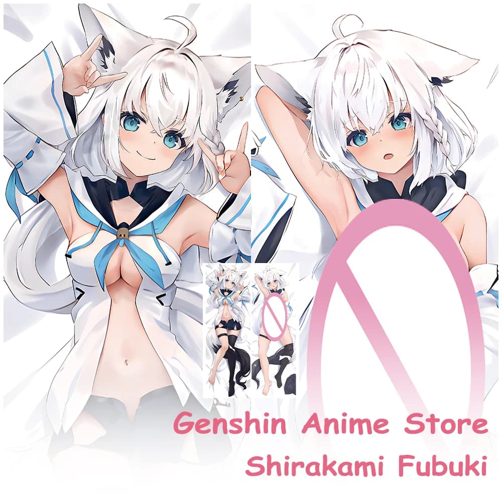 Dakimakura Anime Shirakami Fubuki Body Pillowcase Life-Size Cover Otaku Throw Pillow Cushion Covers Hugging Body Cosplay Props