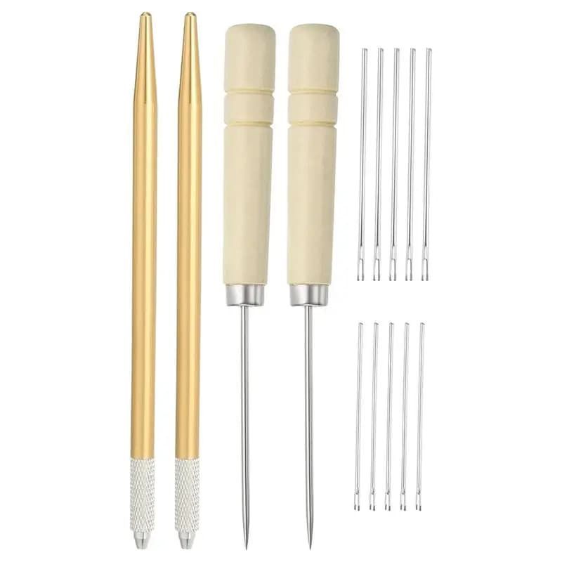 ABRE- Kit di supporti per l'infoltimento dei capelli, aghi per infoltimento dei capelli da 0,6 mm/0,8 mm con punte in legno e uncinetti