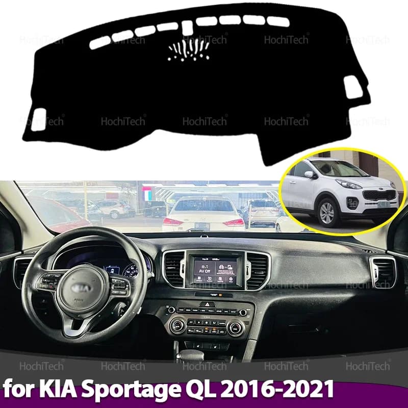Dashboard Cover Edge Anti-Slip Zerbino Protects Pad Auto Parasol Mat Left Car Mat Guide for KIA Sportage QL 2016- 2021