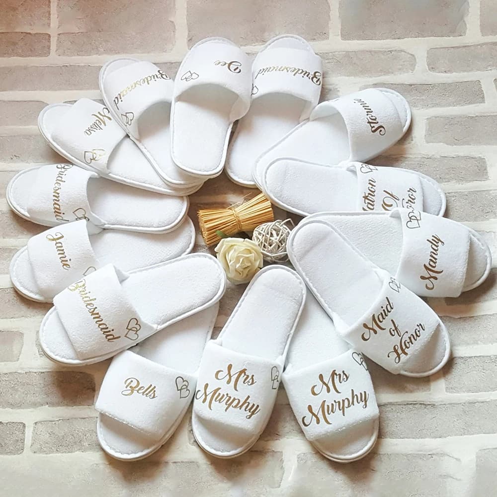 Pantofole Spa personalizzate per damigella d'onore damigella d'onore pantofole da donna antiscivolo per interni forniture per addio al nubilato da donna