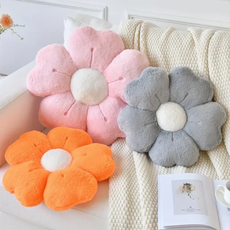 Flower-shaped plush cushion: comfortable and cute pillow for mattress and sofa furniture, chair cushion, floor cushion
