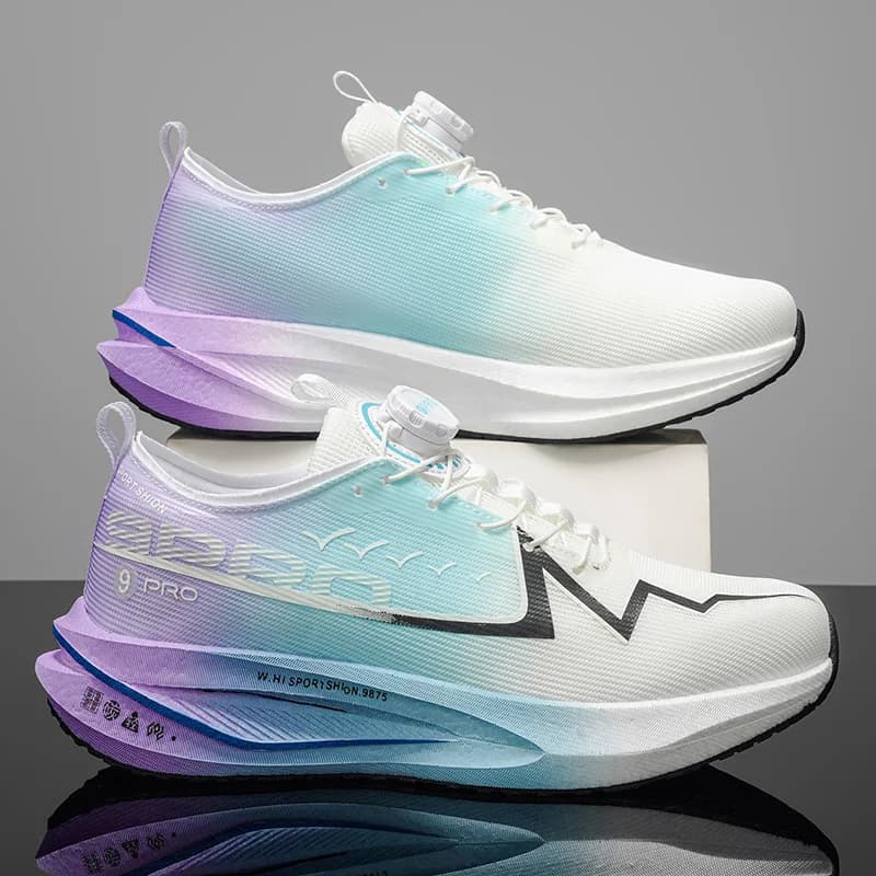 Marathon Carbon Plate Air Cushion Men Sports Running Shoes Breathable Lightweight Women's Comfortable Athletic Nonskid Sneakers