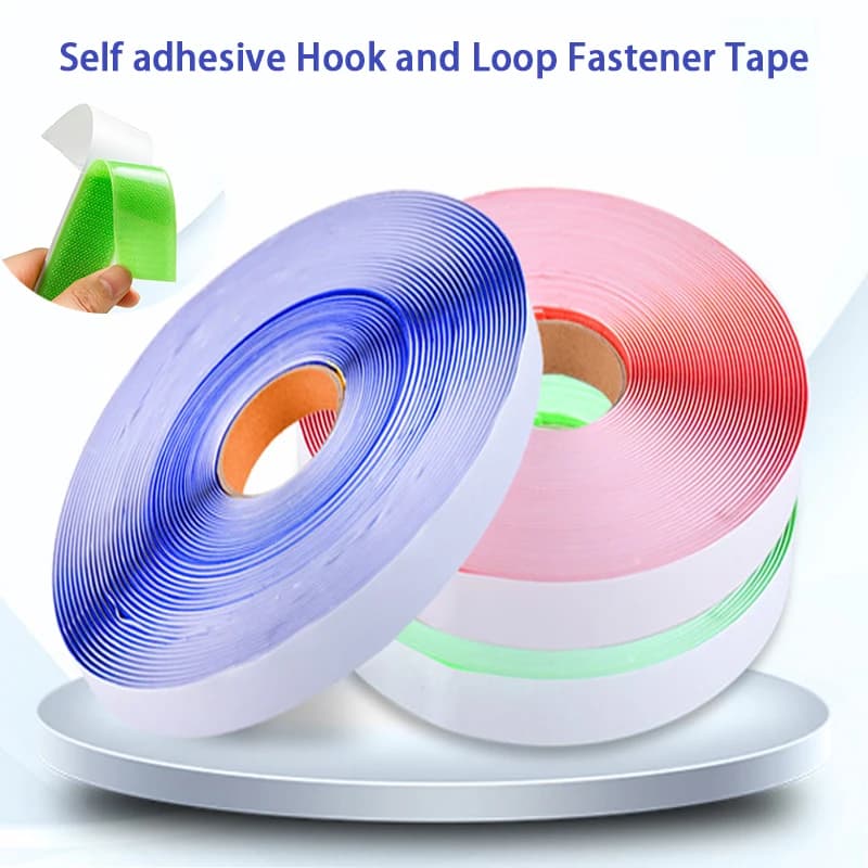 Colour Strong Self Adhesive Hook and Loop Fastener Tape Nylon Sticker Adhesive with Strong Glue For DIY Curtain Hand Made Access