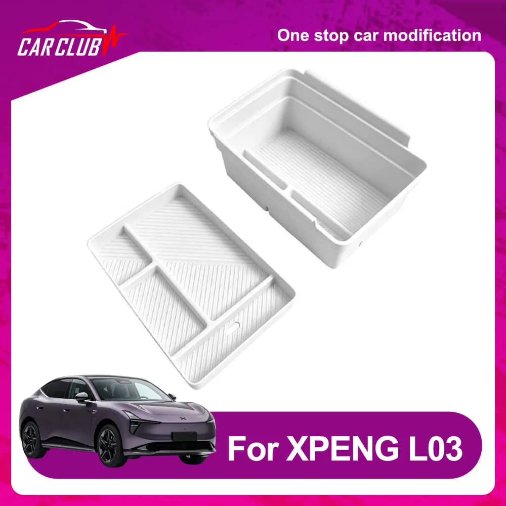 Armrest Box Double-layer Storage Box For XPENG MONA L03 2026 Plastic Automotive Modification Parts Increase Storage Space