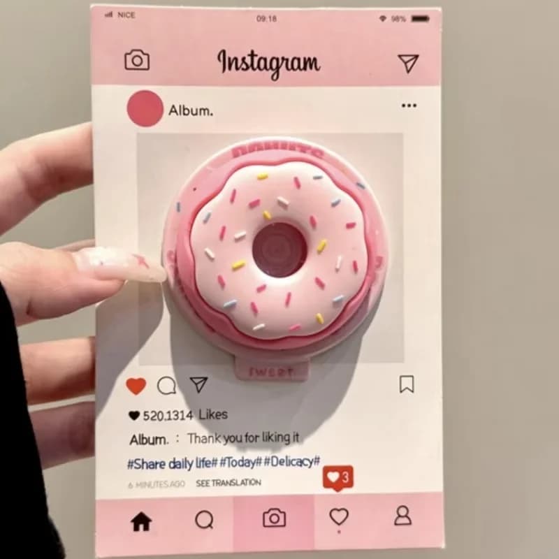 Carino 3D Ciambella Per Magsafe Griptok Supporto Del Telefono Supporto Per iPhone 15 16 Pieghevole Custodia di Ricarica Senza Fili Del Basamento Della Ragazza Staffa