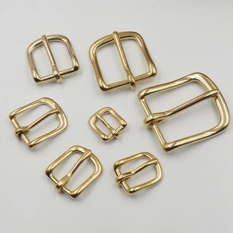 1pc 32/38mm donna uomo fibbia per cintura in ottone chiusura ad ardiglione cinture in vita teste artigianato in pelle fai da te Jeans Decor accessori Hardware