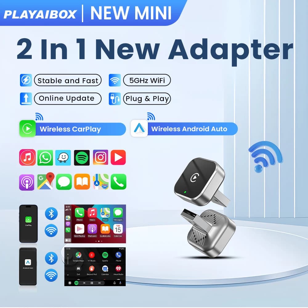 New Wireless Adapter Android Auto LEXXSON, Mini Box Intelligent Plug and Play Universal for VW, Toyota, Nissan, Honda, Ford, Benz 2025