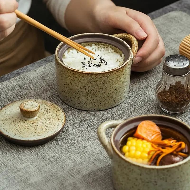 Traditional Patterned Ceramic Seasoning Container Set In Countryside Design For Kitchen Dining Table Presentation D2RD