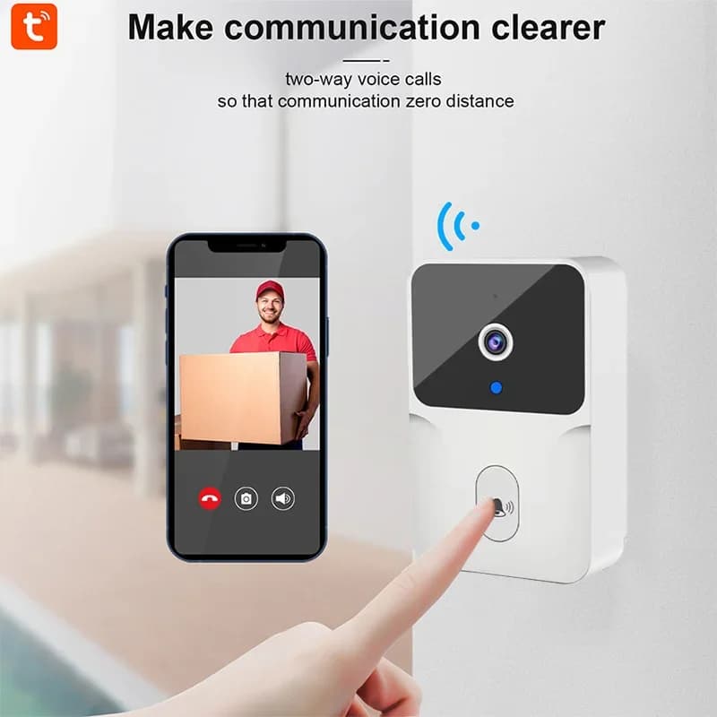Tuya Videocitofono WiFi Campanello per porta senza fili Batteria ricaricabile Smart Home Telecamera HD esterna Anello per porta visiva audio bidirezionale