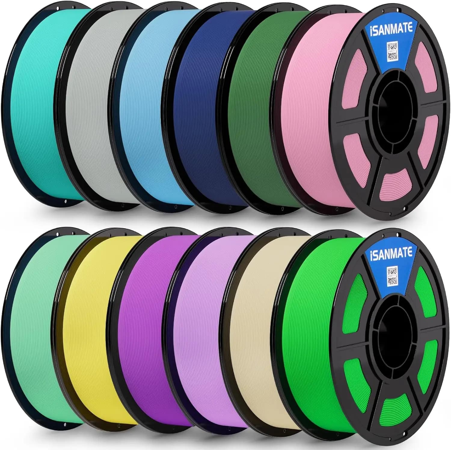 Filamento PLA per Stampa Rapida, Precisione Dimensionale ±0,02mm, 12 Colori da 1kg Ciascuno