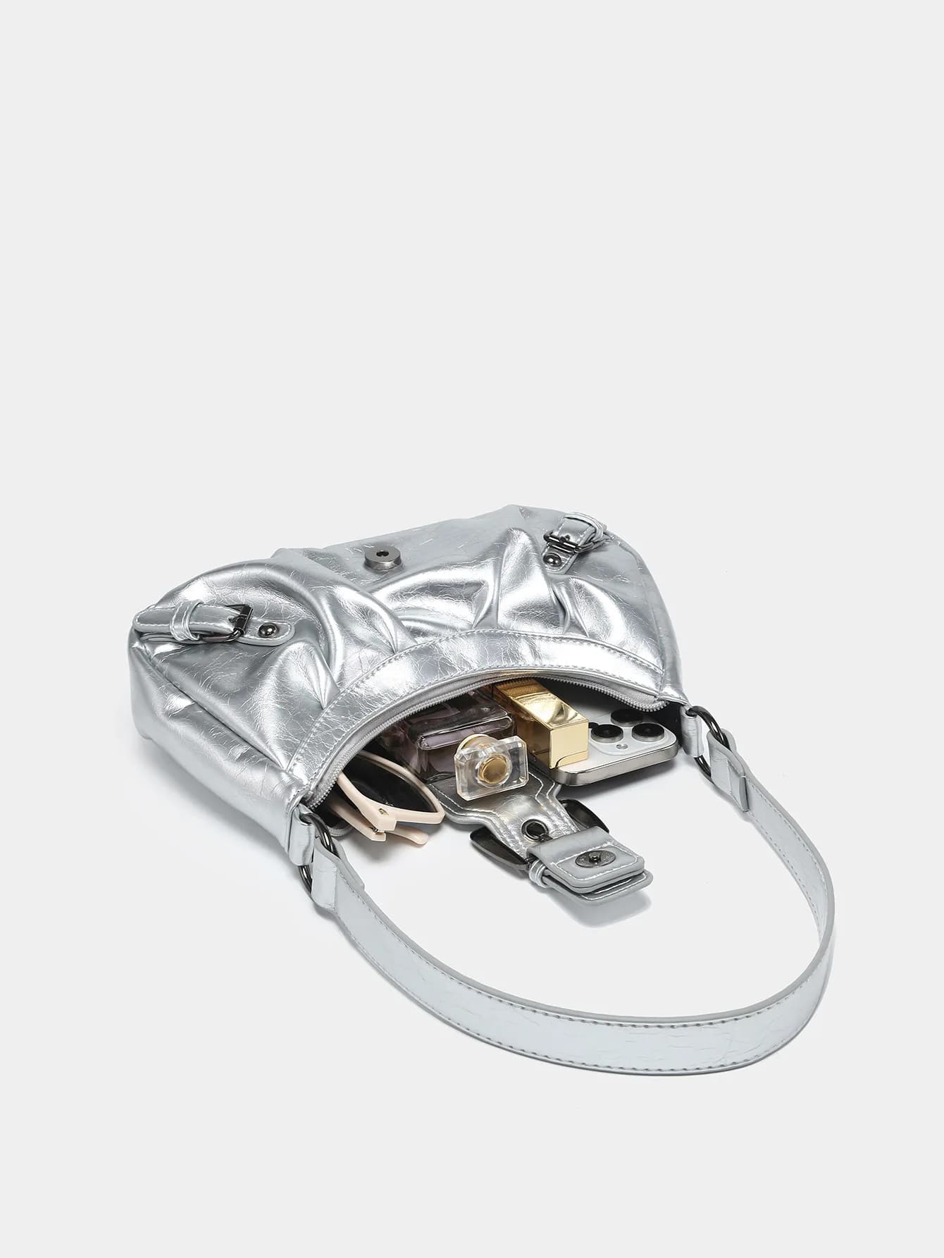 Borsa Y2K da Donna, Borsa a Spalla Rossa Plissettata, Pochette in Pelle PU, Borsetta Chic di Lusso per Ragazze