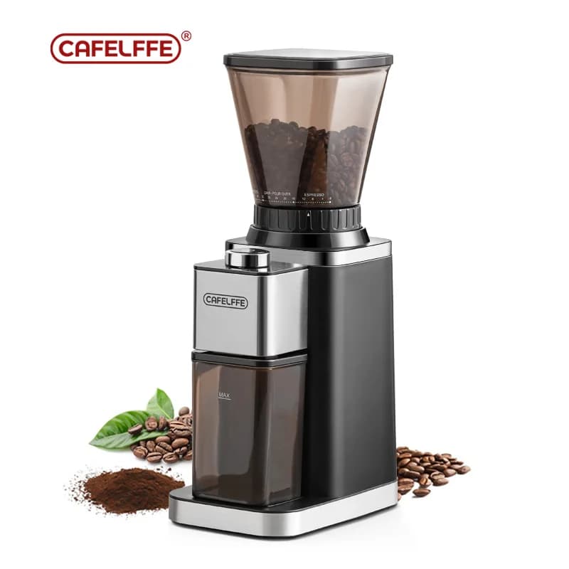 Cafelffe-macinacaffè elettrico intelligente, macinacaffè con 48 impostazioni di macinatura, macinacaffè completamente automatico, rettifica regolabile