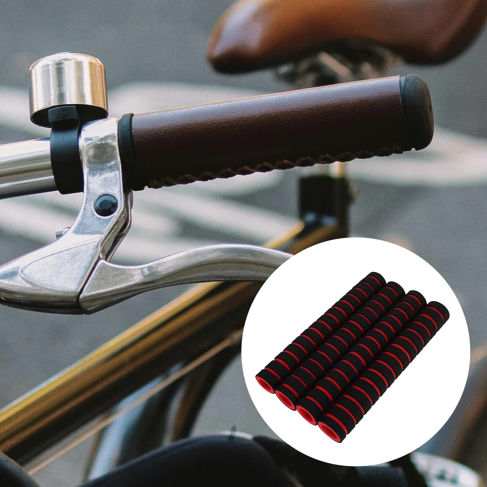 Set di 4 Coperture per Manubrio Bici in Spugna, Impugnature Comode Antiscivolo, Coperture per Pagaie Kayak, Coperture per Canne da Pesca, Accessori per Fitness