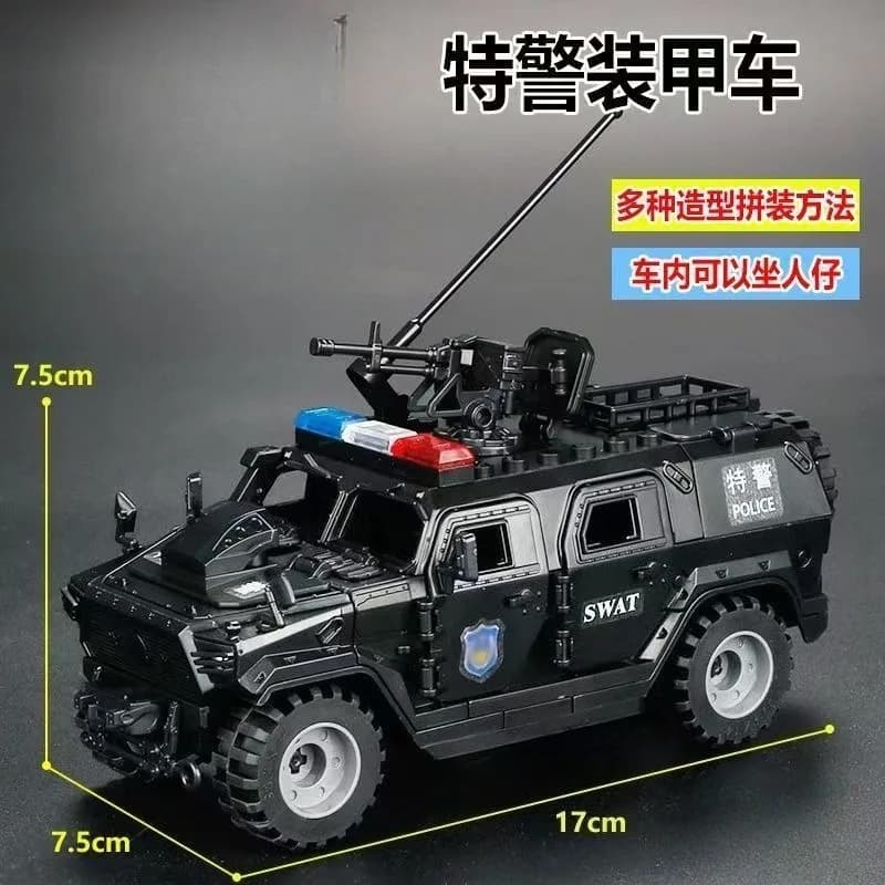 World War II TBS Commandos Military Hammer Armored Vehicle Building Block Kit Military Soldiers Transport Chariot Model Toy Gift
