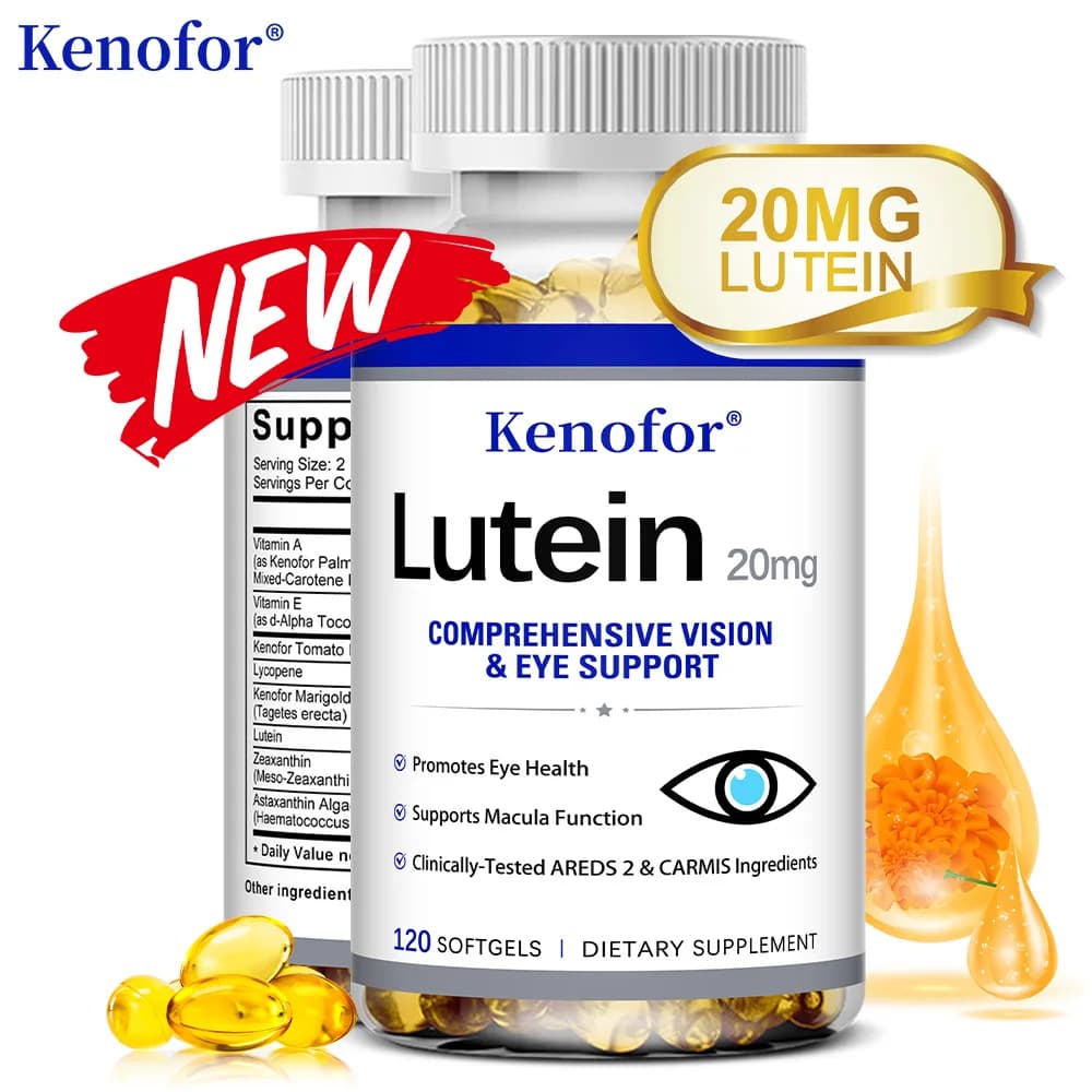 20 mg lutein capsules, vitamin for eye health, promotes eye health, not GMO, gluten-free supplement