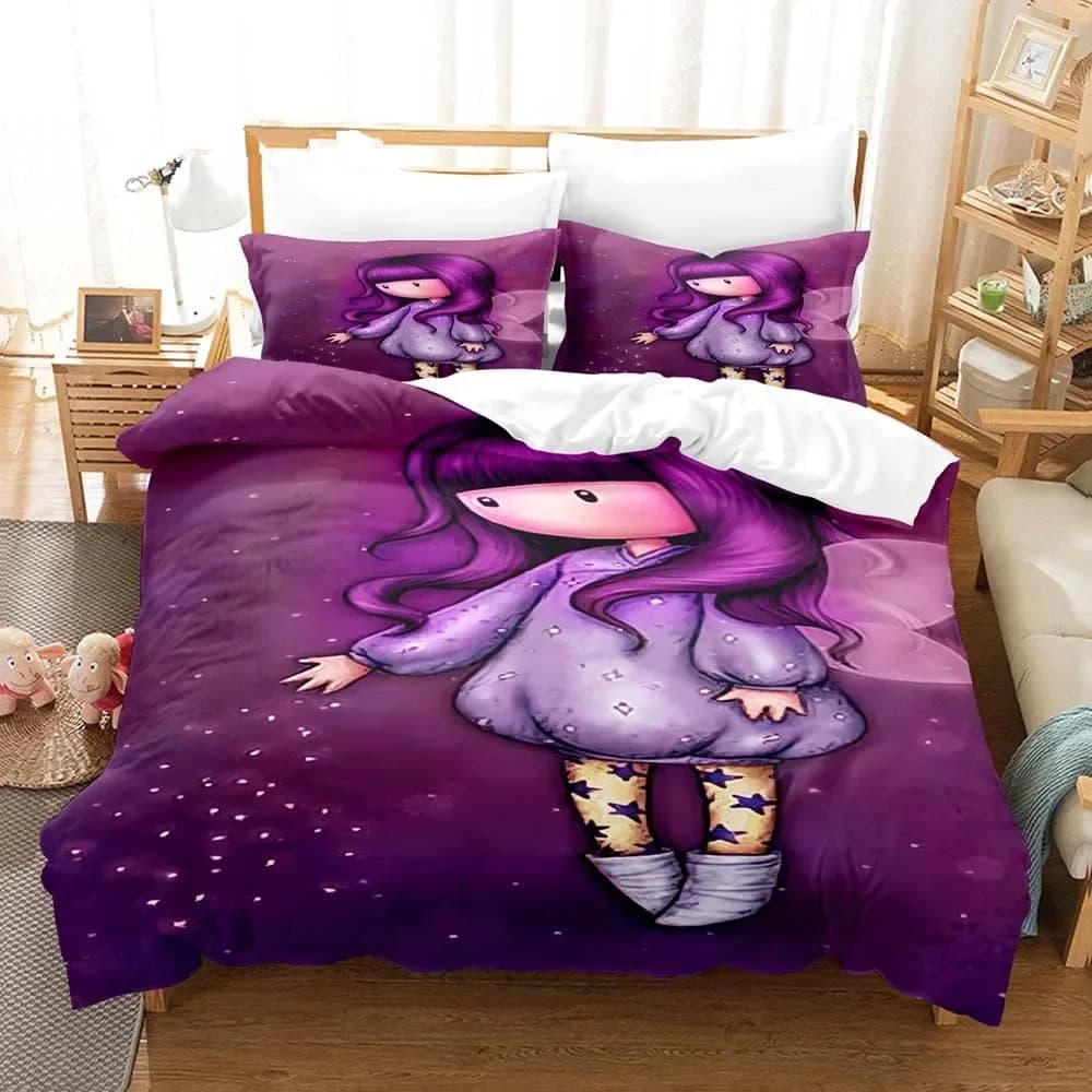 Santoro Gorjuss Anime Beautiful Girl Comfortable Bedding Federa Bedding set Decorating bedroom for children Textiles for the house