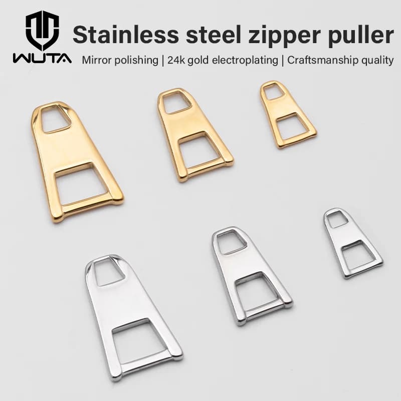 WUTA Stainless Steel Trapezoidal Zipper Puller Replacement Zipper Slider Easy Zipper DIY Zipper Repair Kit Sewing Accessories