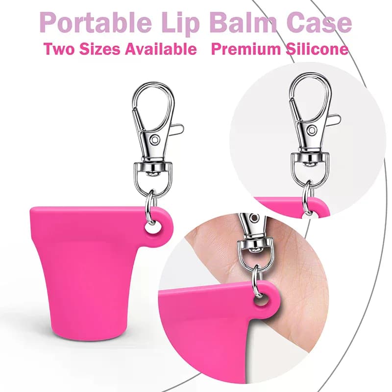 Practical Silicone Keychain Cap Lip Gloss Accessories Portable Durable Holder Keychain Compatible For Lipstick Storage Cap