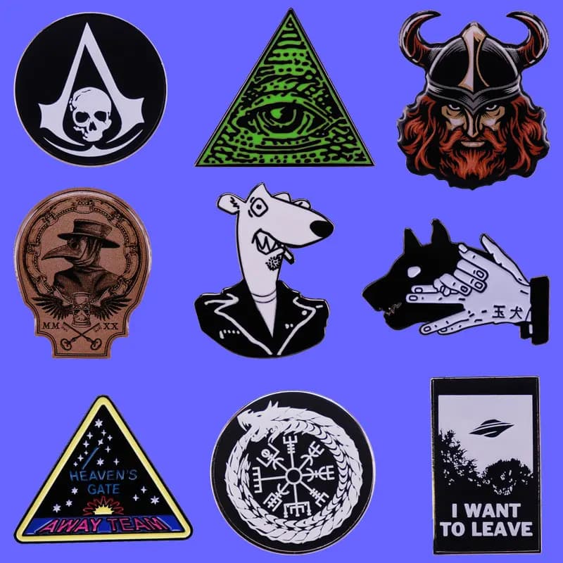 Retro Anime Gothic Badge Crusader Army Metal risvolto spilla zaino cappello borsa colletto risvolto distintivi uomo donna gioielli di moda regalo