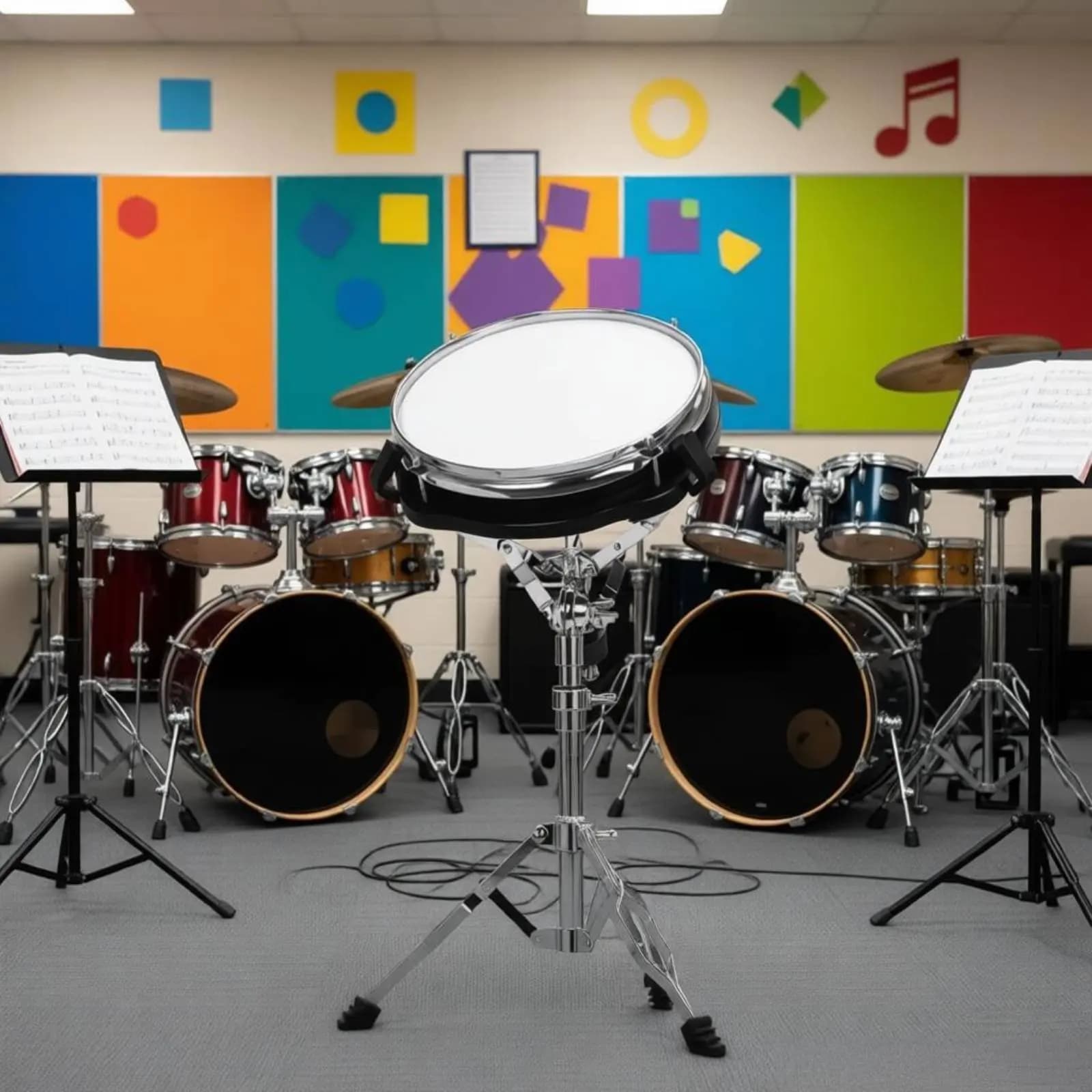 Supporto per rullante pieghevole a treppiede, accessori per percussioni, doppio rinforzo, accessorio per strumento musicale, leggero